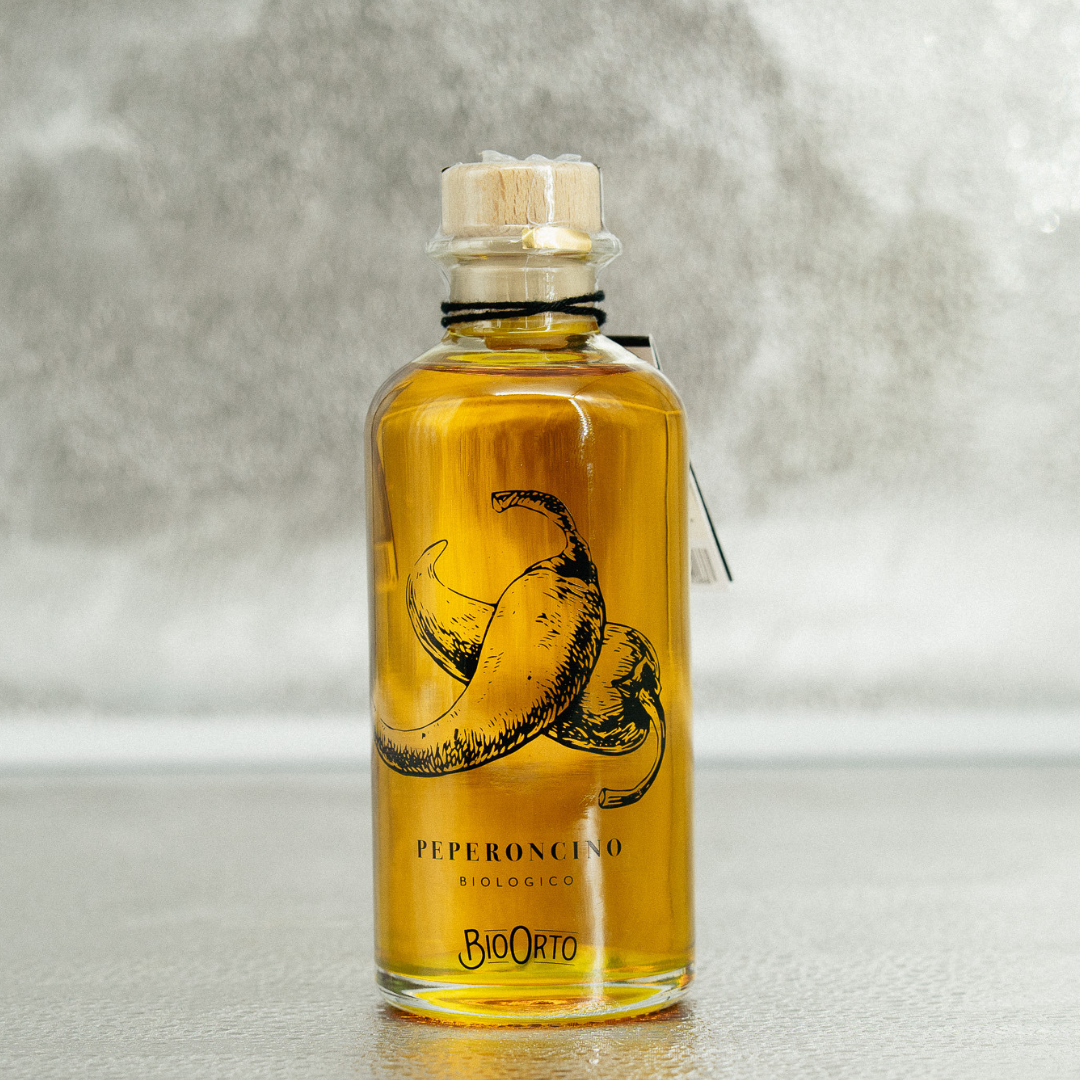 Bio-Olivenöl mit Peperoncino– BioOrto, 200 ml – würzig & pikant