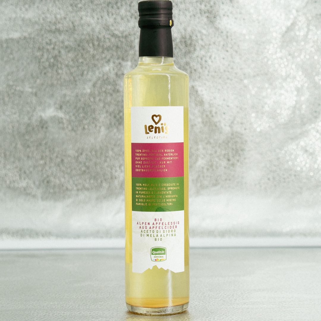 Leni’s Alpen Apfelessig BIO – naturbelassen & vollmundig aus Südtiroler Äpfeln