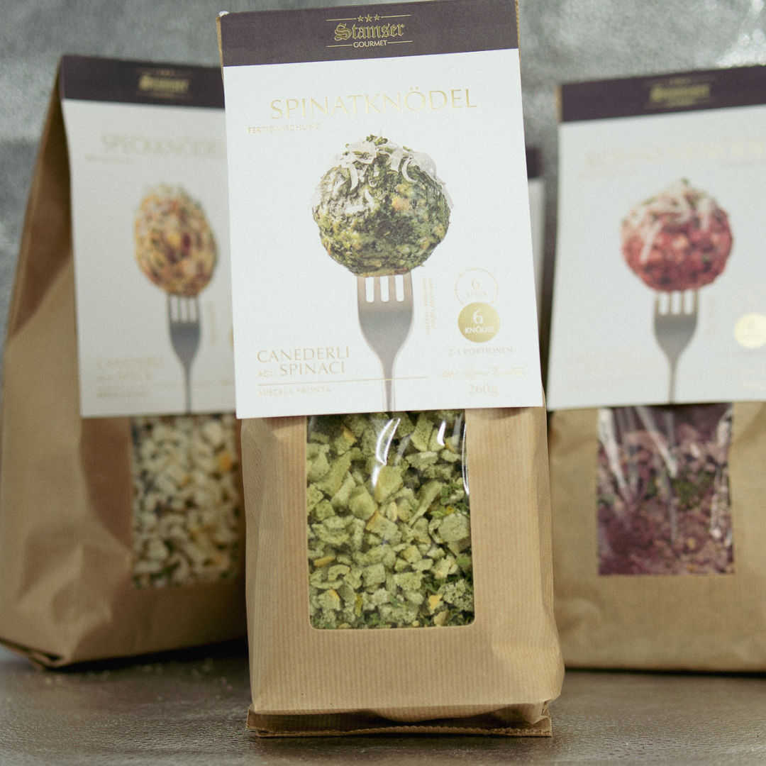 Spinatknödel-Mischung vom Stamserhof – Vegetarische Knödel aus Südtirol