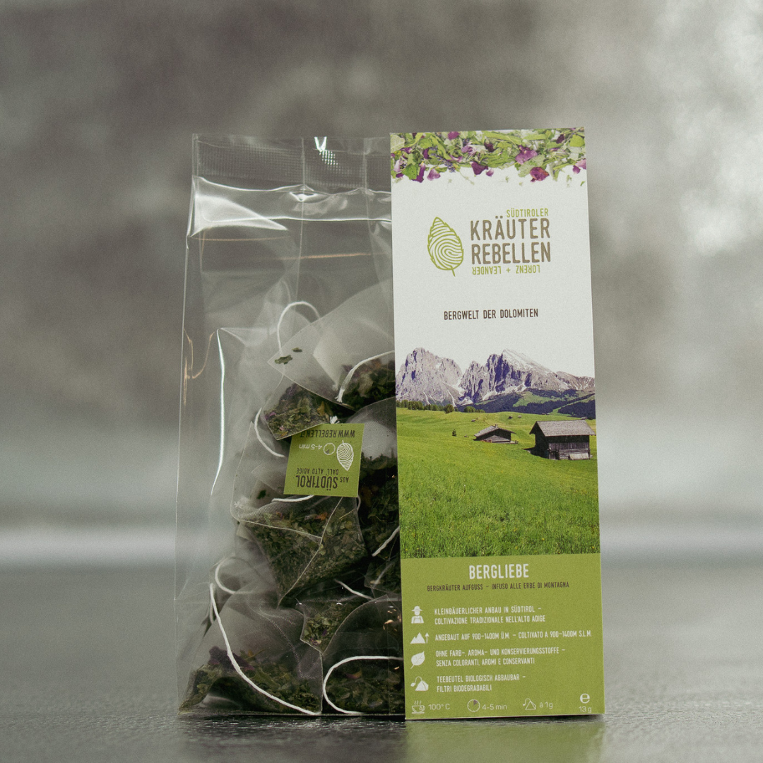 Bergliebe – Sanfter Kräutertee im Pyramidenbeutel