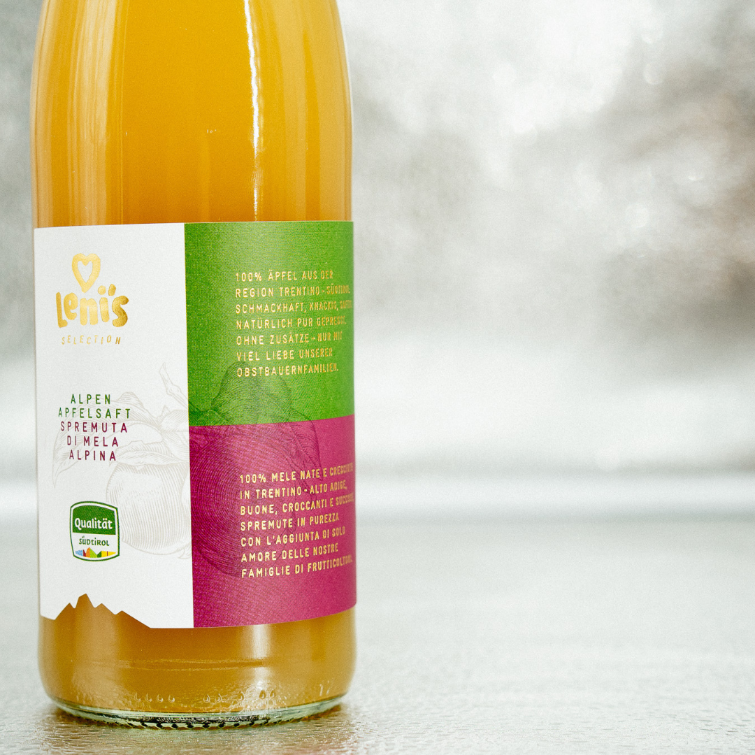 Leni’s SELECTION Apfelsaft Gelb – 100 % Südtiroler Äpfel, naturrein & erfrischend